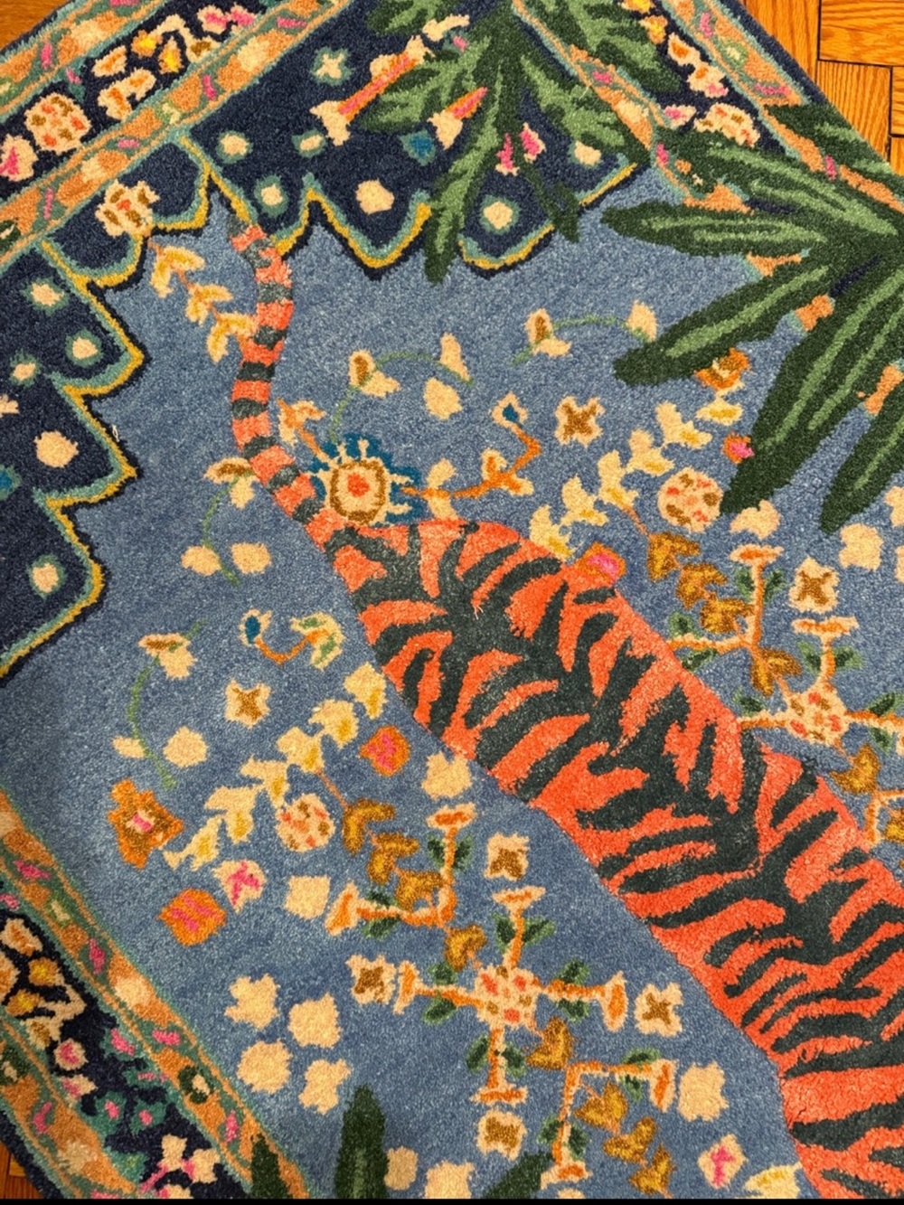 Anthropologie Hand Tufted Wool Blend Bengal Tiger Rug 3x5 - Picture 7 of 9